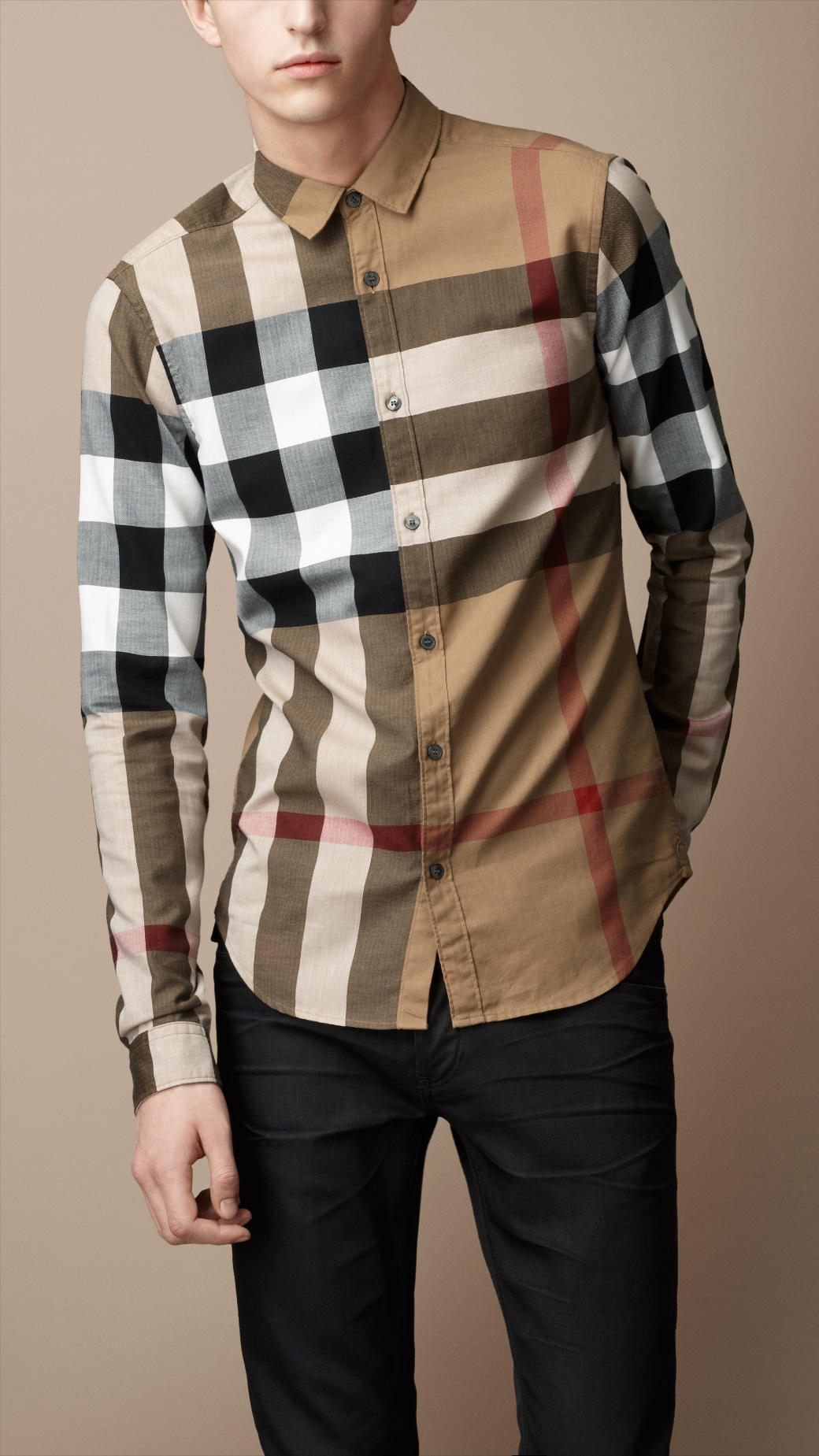 Lyst - Burberry Brit Exploded Check Cotton Shirt in Natural for Men