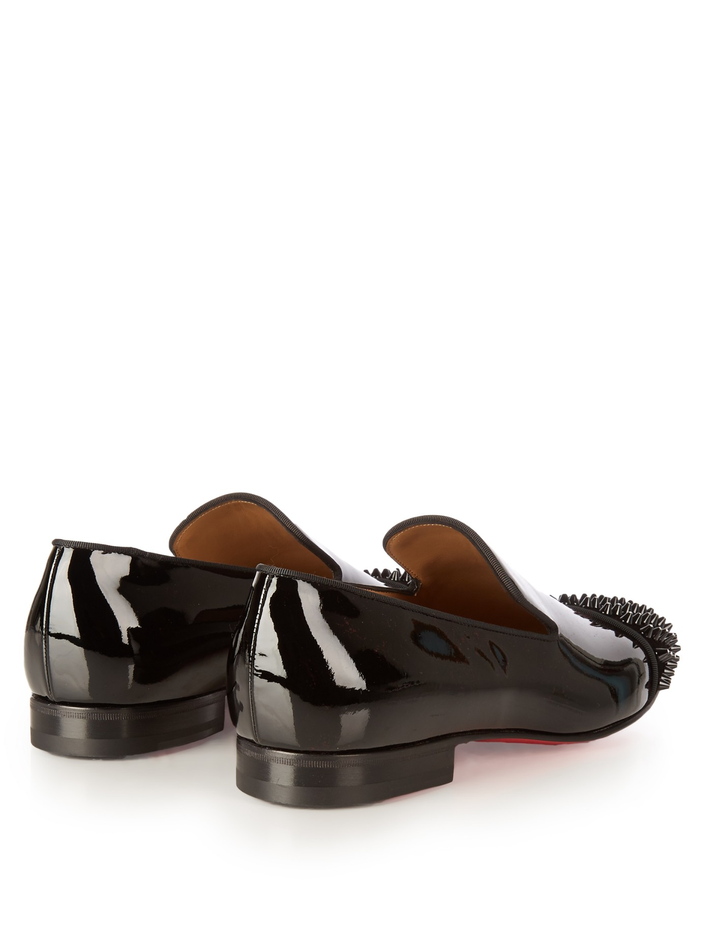 Christian louboutin Spooky 2 Spike-embellished Loafers in Black ...