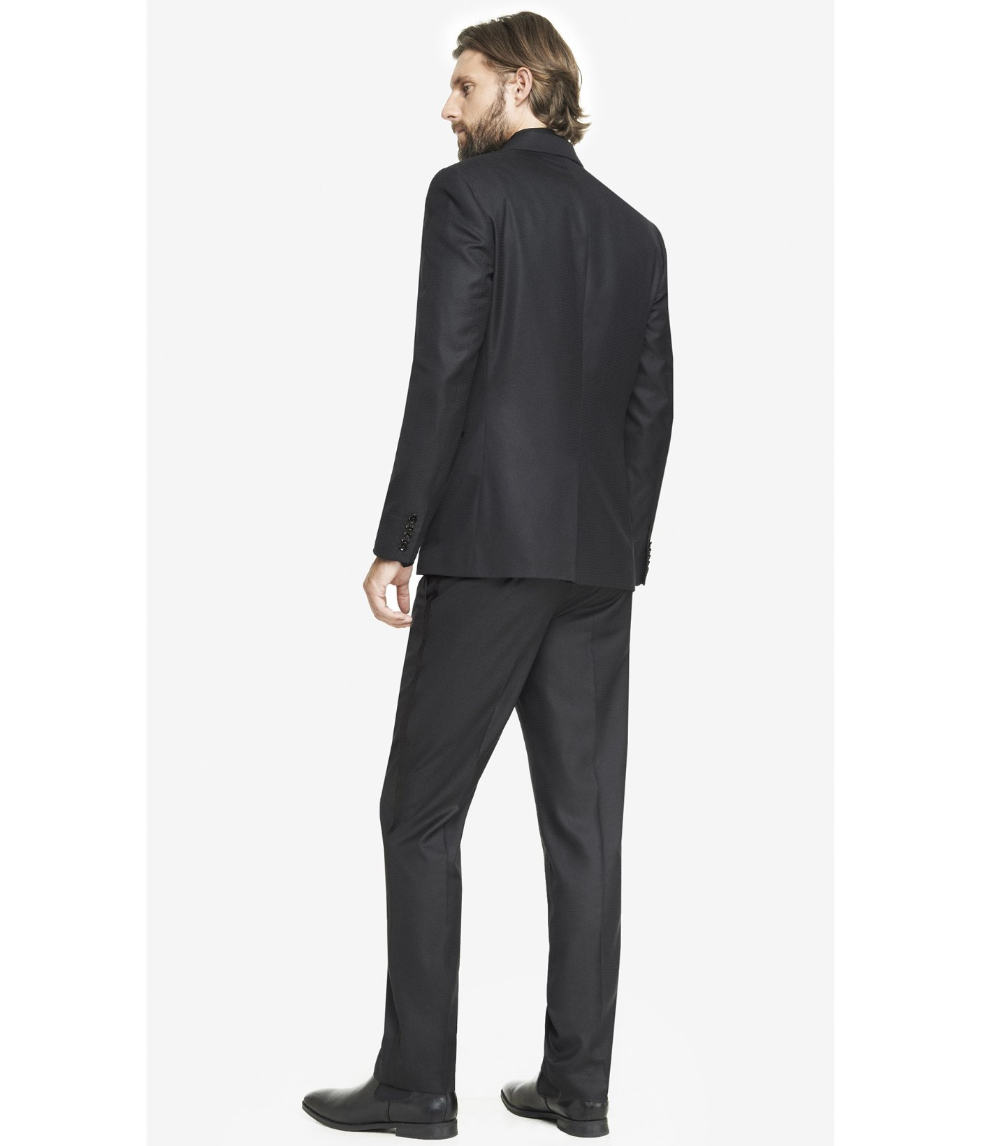 Express Wool Blend Textured Tuxedo Jacket in Black for Men Lyst