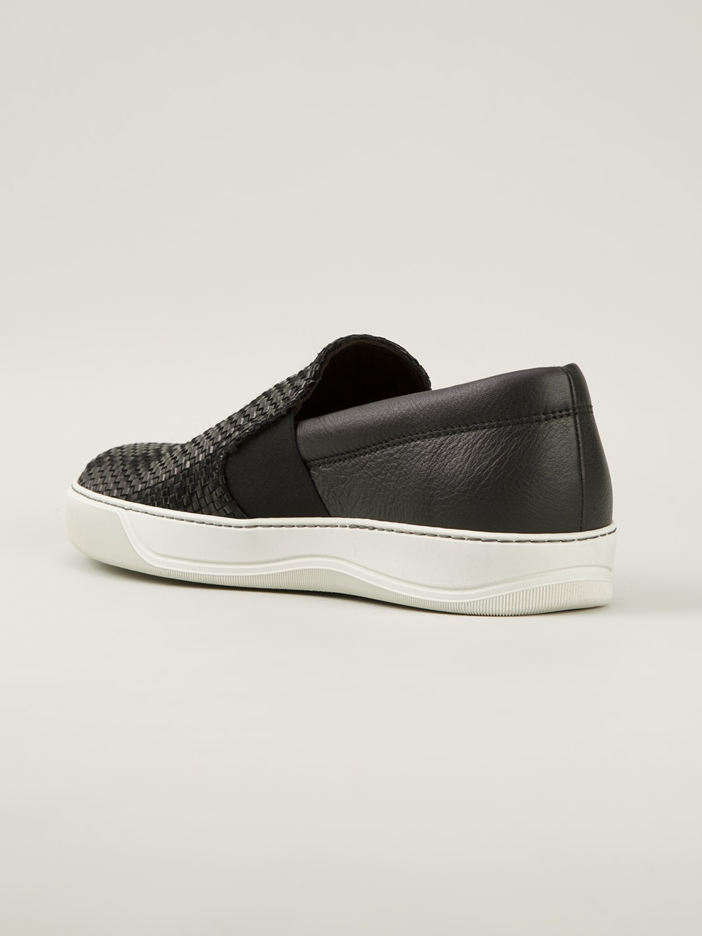 Lyst - Lanvin Woven Plimsolls in Black for Men