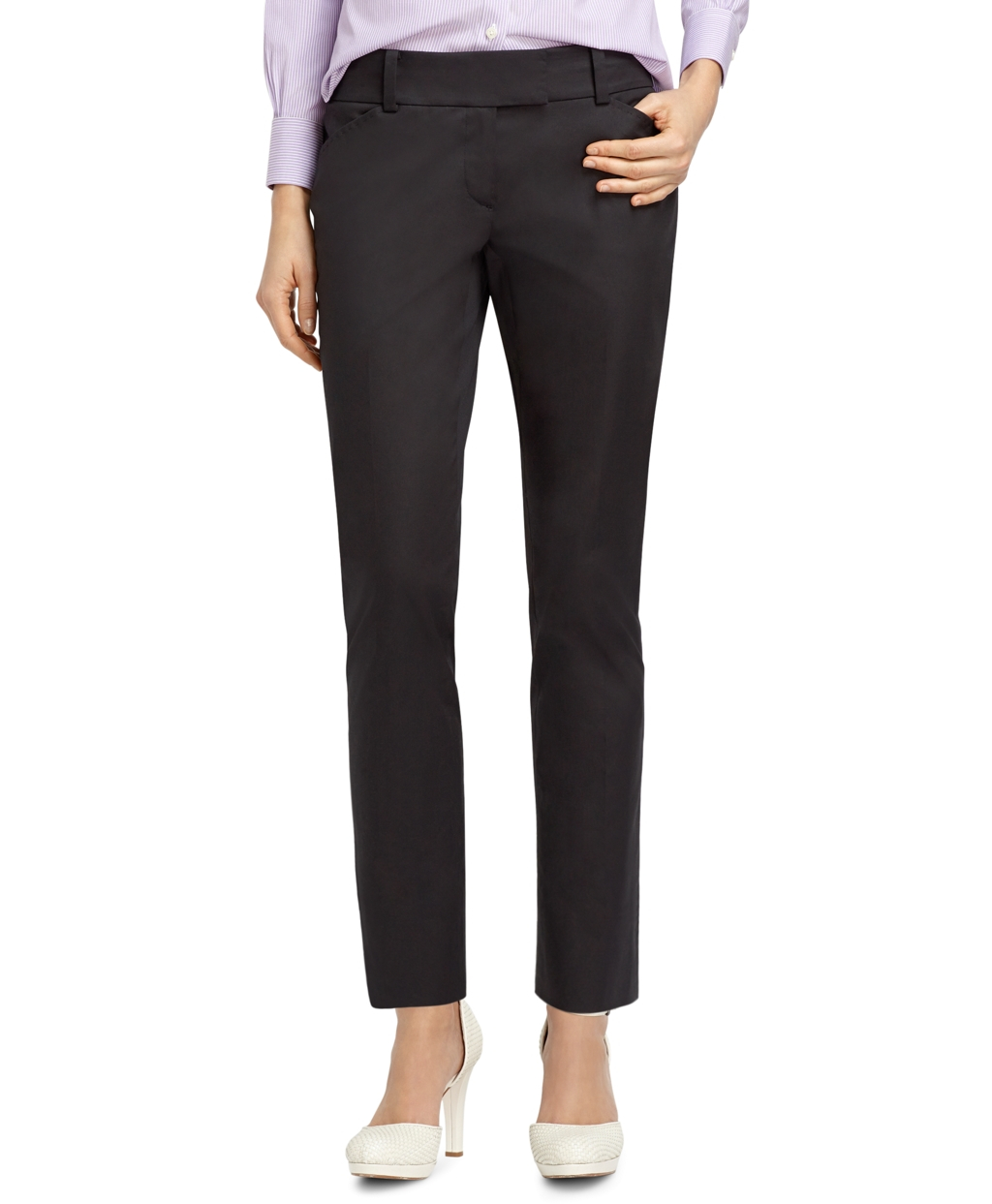 Brooks brothers Natalie Fit Stretch Pants in Black | Lyst