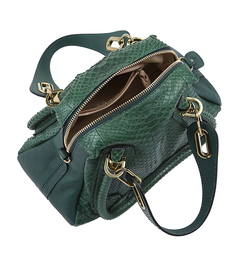 Chlo Small Python Paraty Tote in Animal (Racing Green) | Lyst  