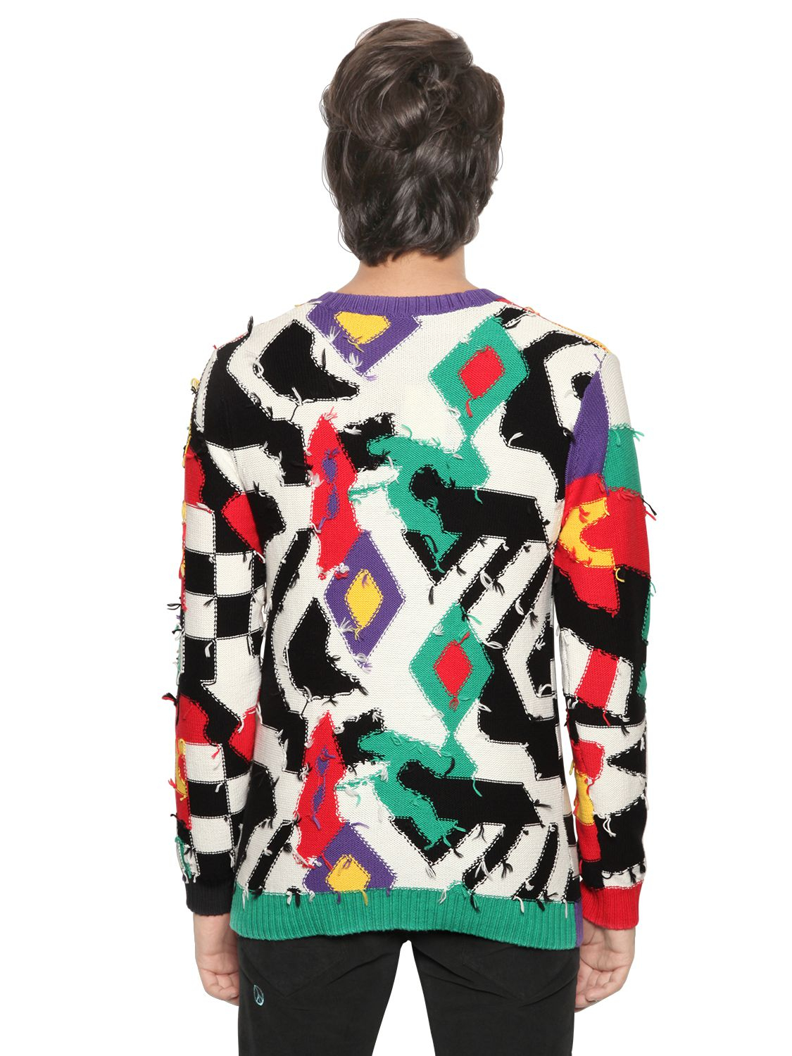 Lyst - Love Moschino Patchwork Cotton & Wool Sweater for Men