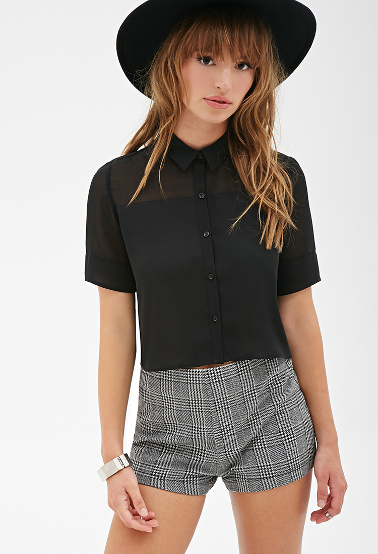 collared mesh shirt