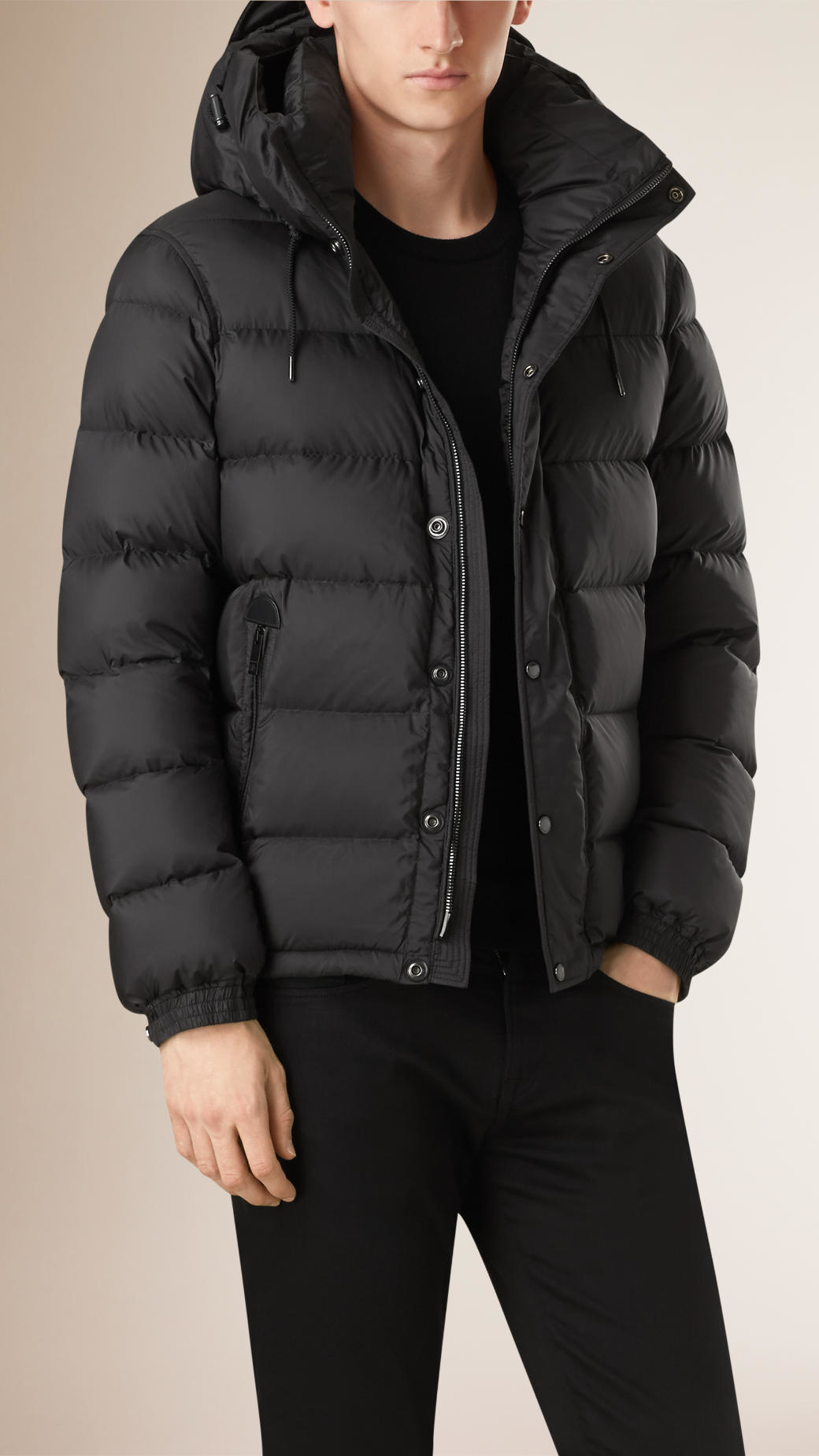 Lyst Burberry Lightweight Downfilled Puffer Jacket in Black for Men