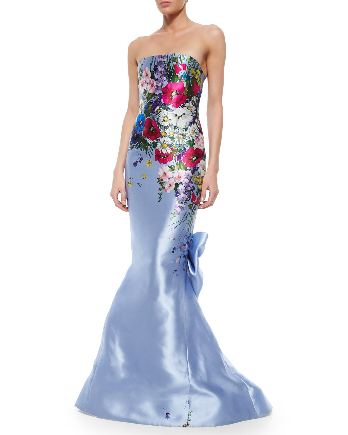 oscar de la renta crystal floral gown