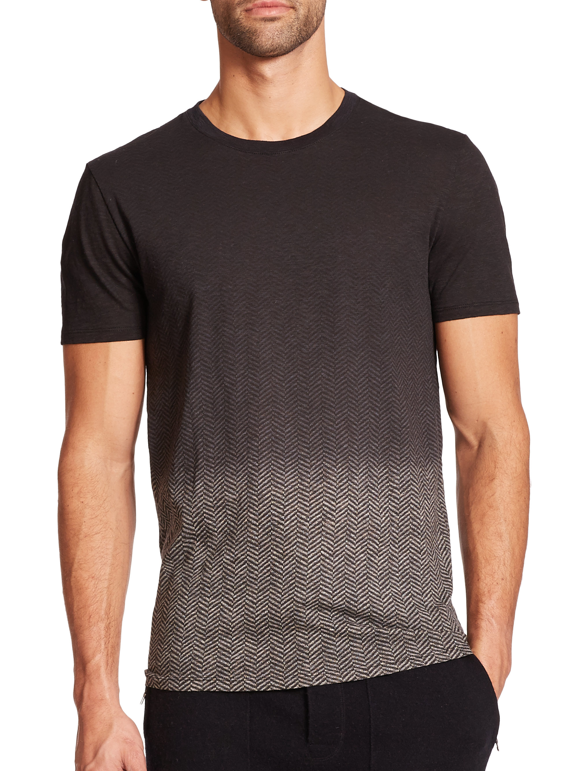 Vince Ombrè Cotton T-shirt in Black for Men | Lyst