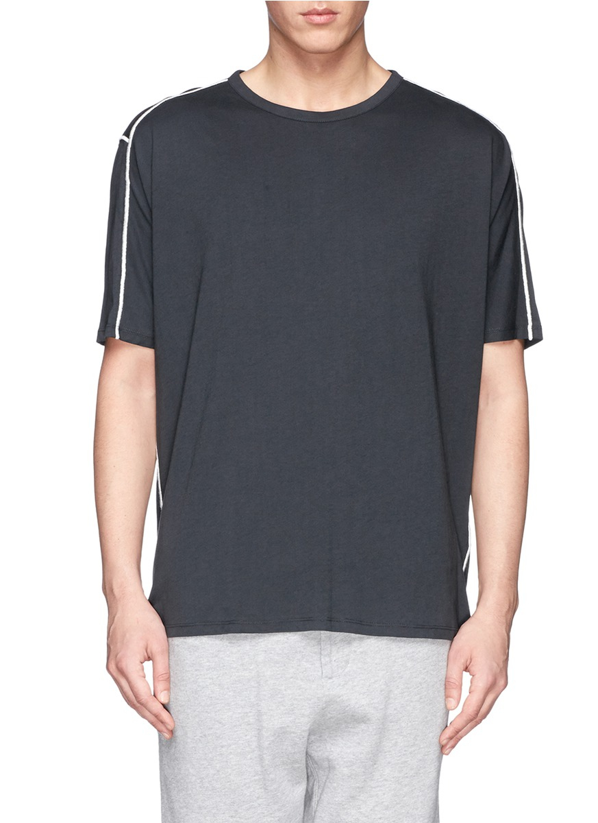 3.1 Phillip Lim Seam Piping Cotton T-Shirt in Black for Men | Lyst
