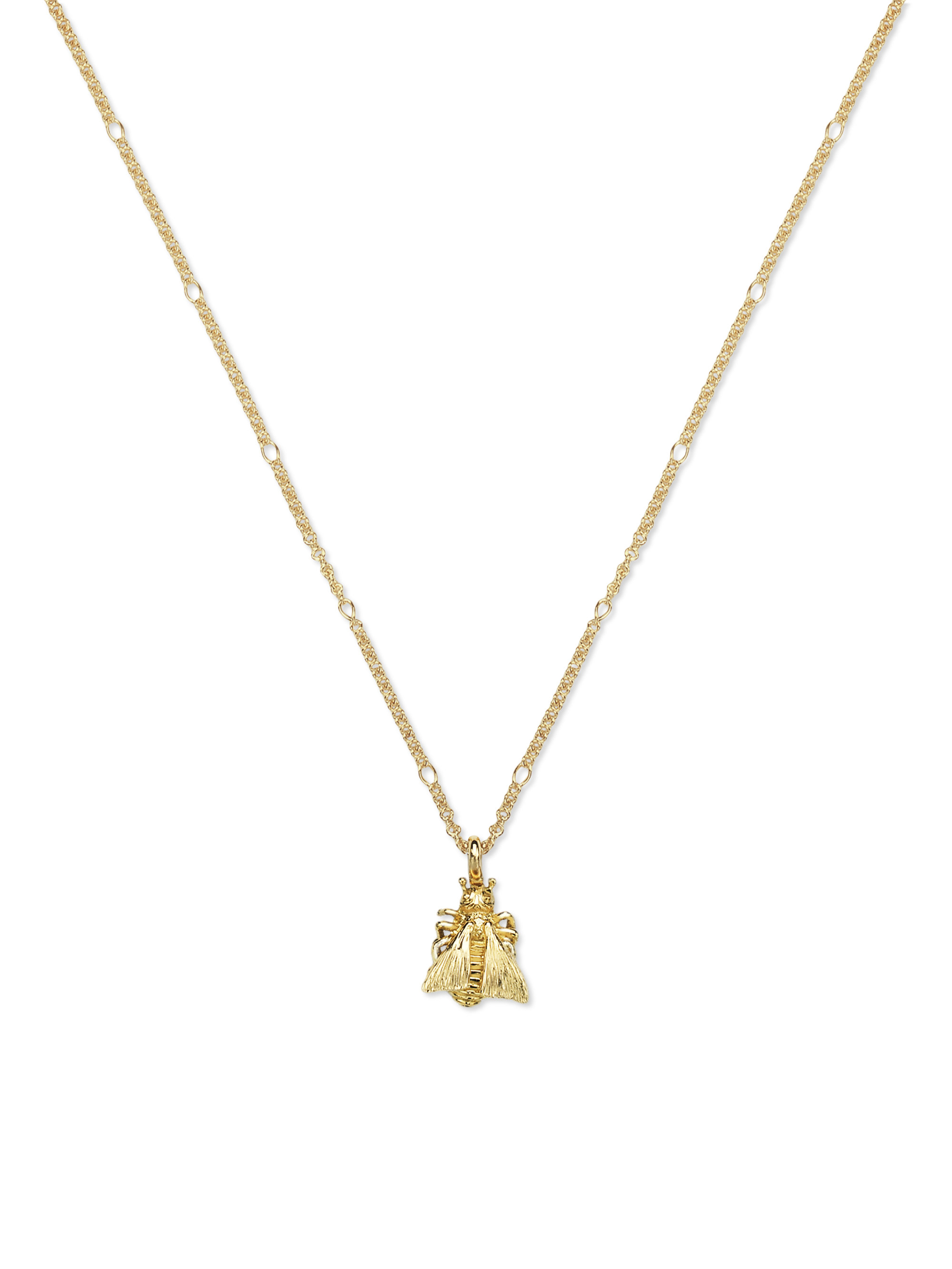 Gucci Le Marche Des Merveilles 18k Yellow Gold Bee Pendant Necklace in Metallic | Lyst