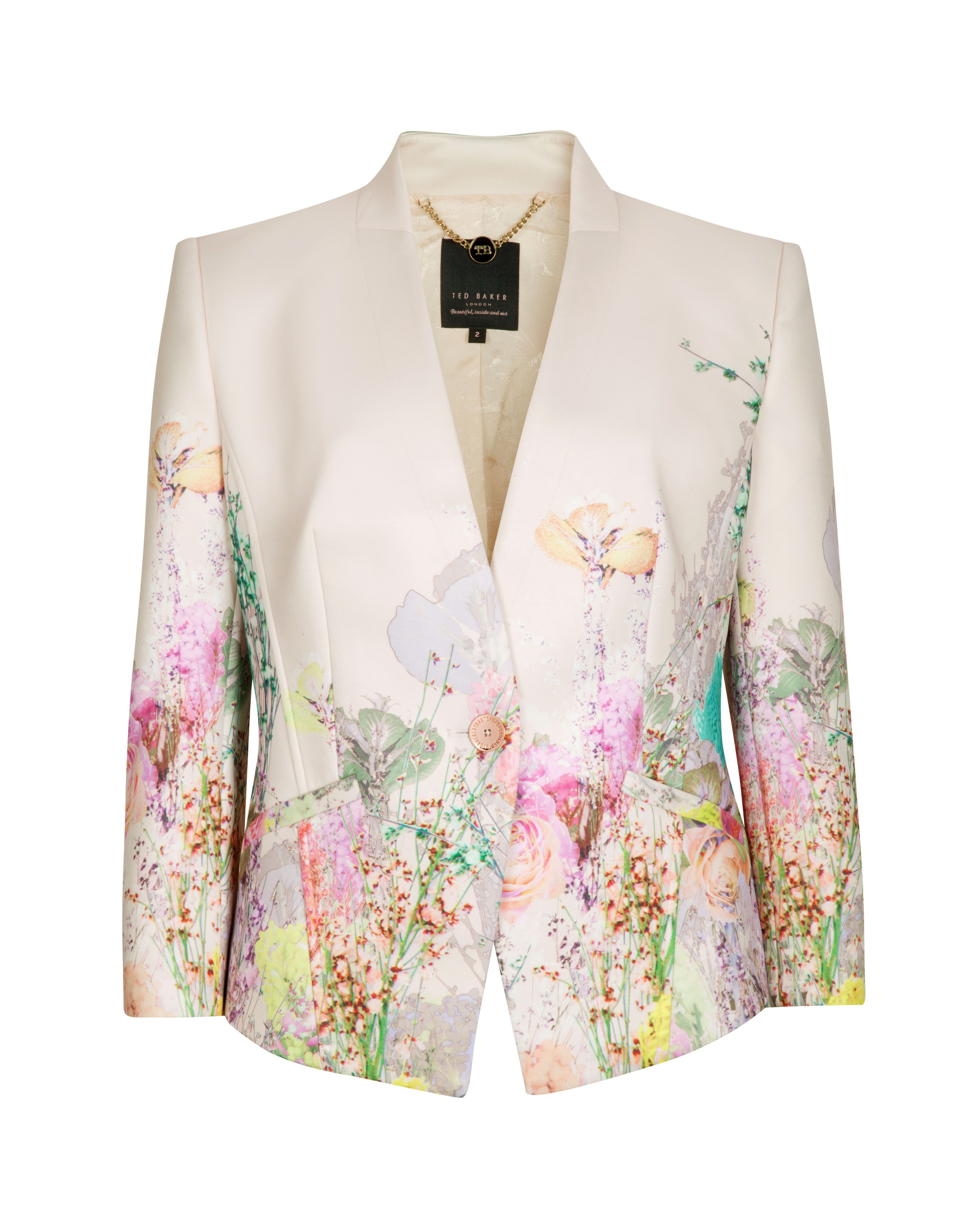 Ted baker Wispy Meadow Print Jacket in Pink Lyst