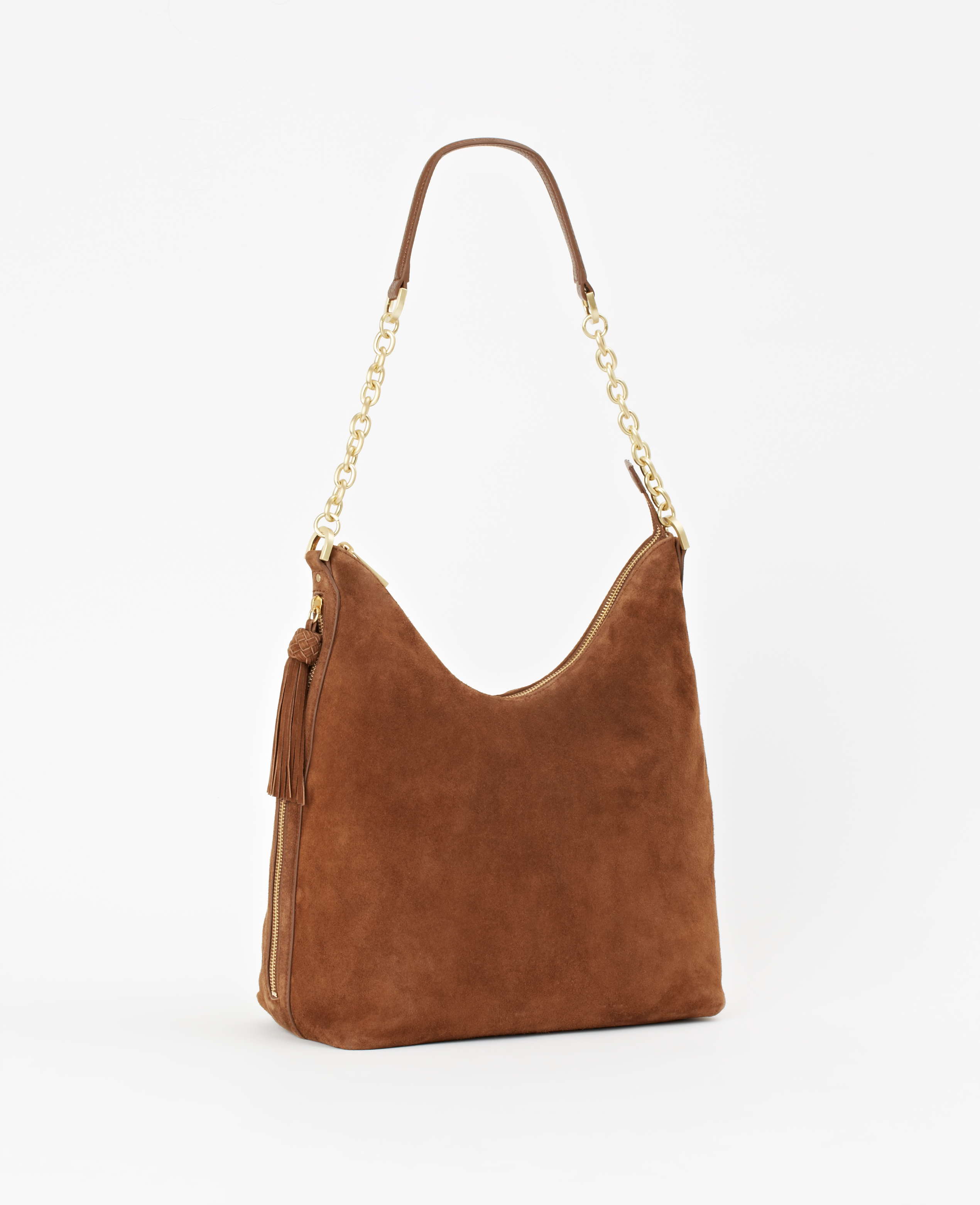 Lyst Ann Taylor Es Suede Hobo Bag In Brown Gallery
