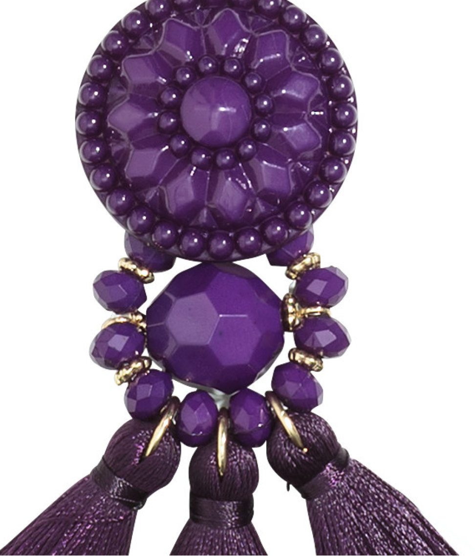 H&M Earrings With Tassels in Purple Lyst