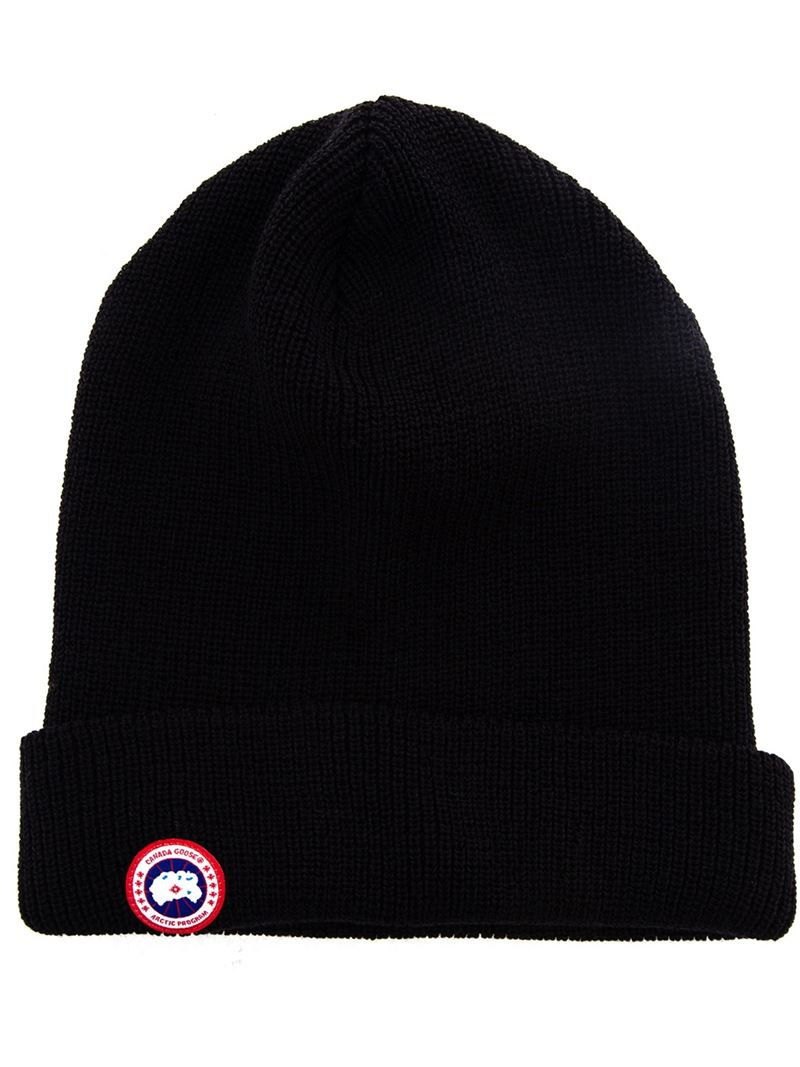Canada Goose hats sale shop - Canada goose Merino Beanie Cap in Black for Men | Lyst