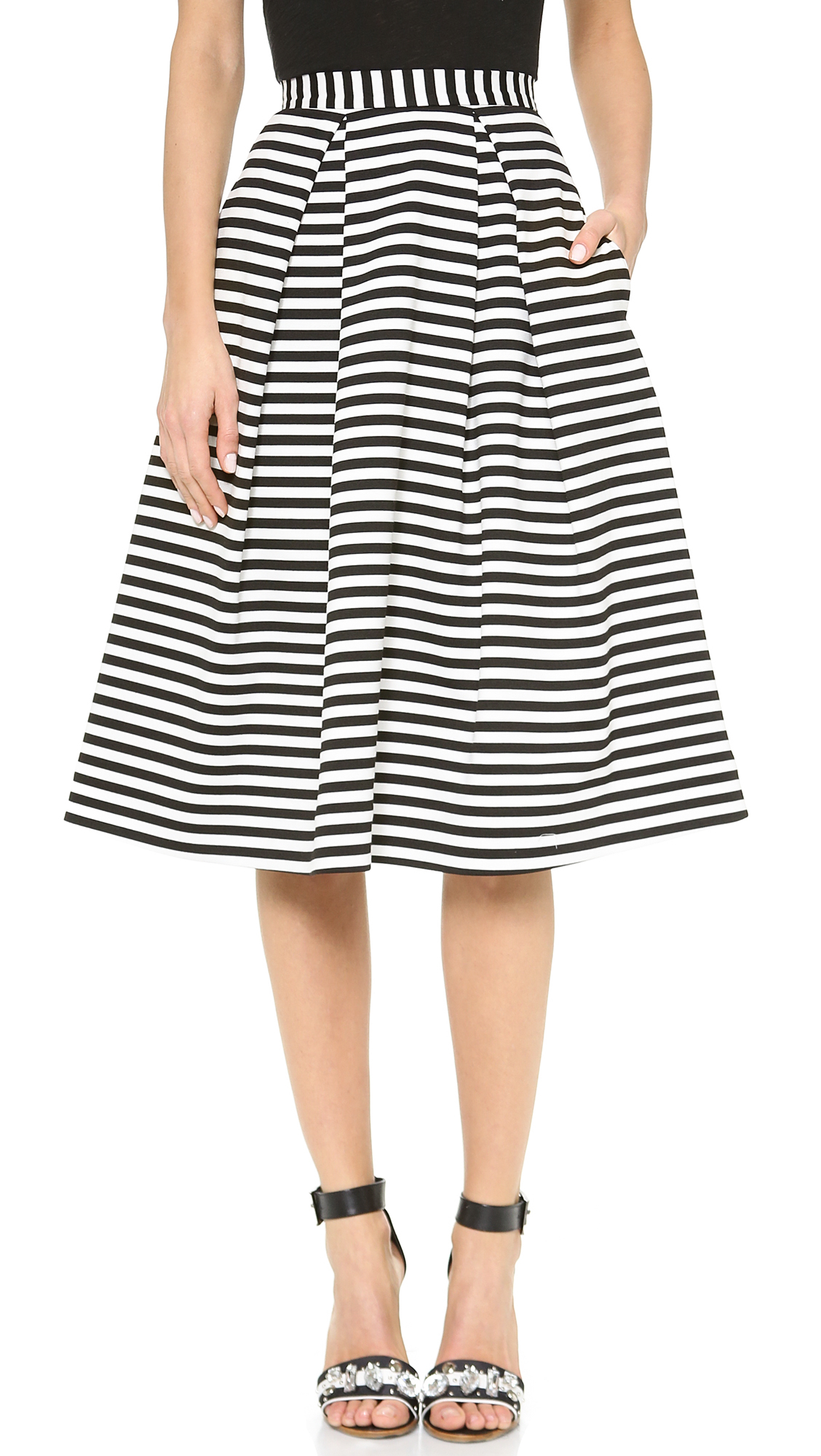 Lyst - Nicholas Striped Ball Gown Skirt White Black in Black