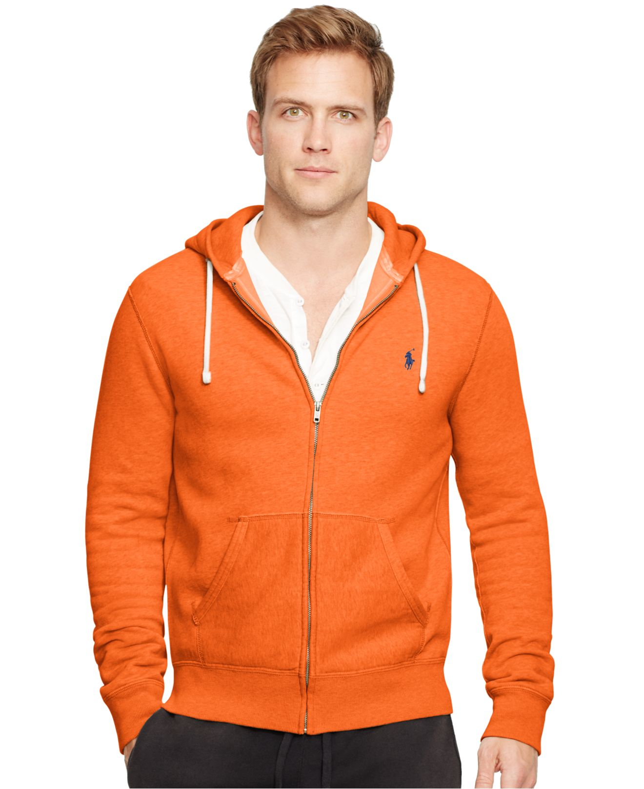 Polo Ralph Lauren Full-zip Fleece Hoodie in Orange for Men (Deco Orange ...