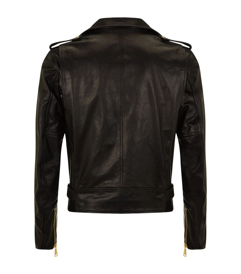 Moschino Leather Biker Jacket In Black For Men Lyst Gallery