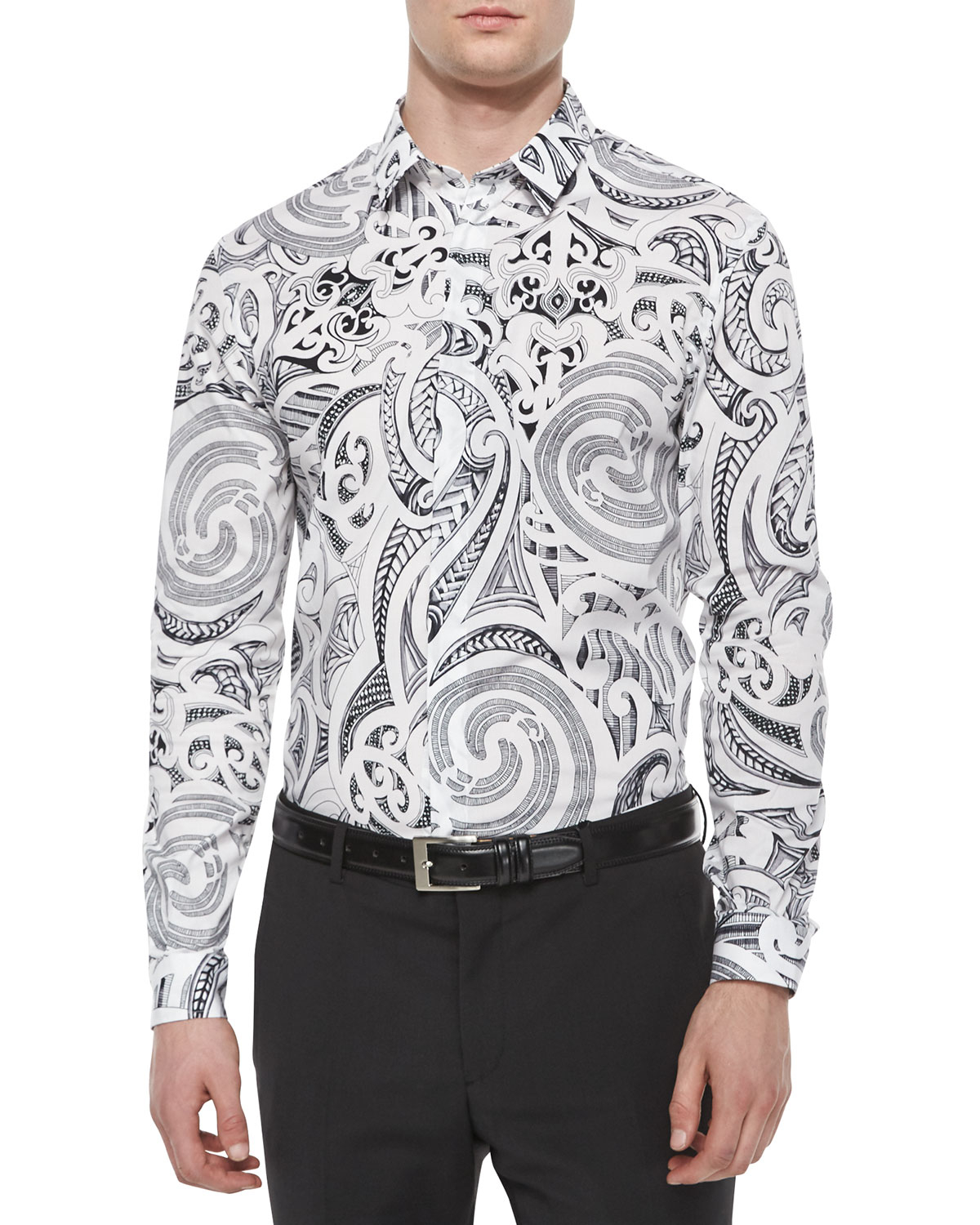 white baroque shirt