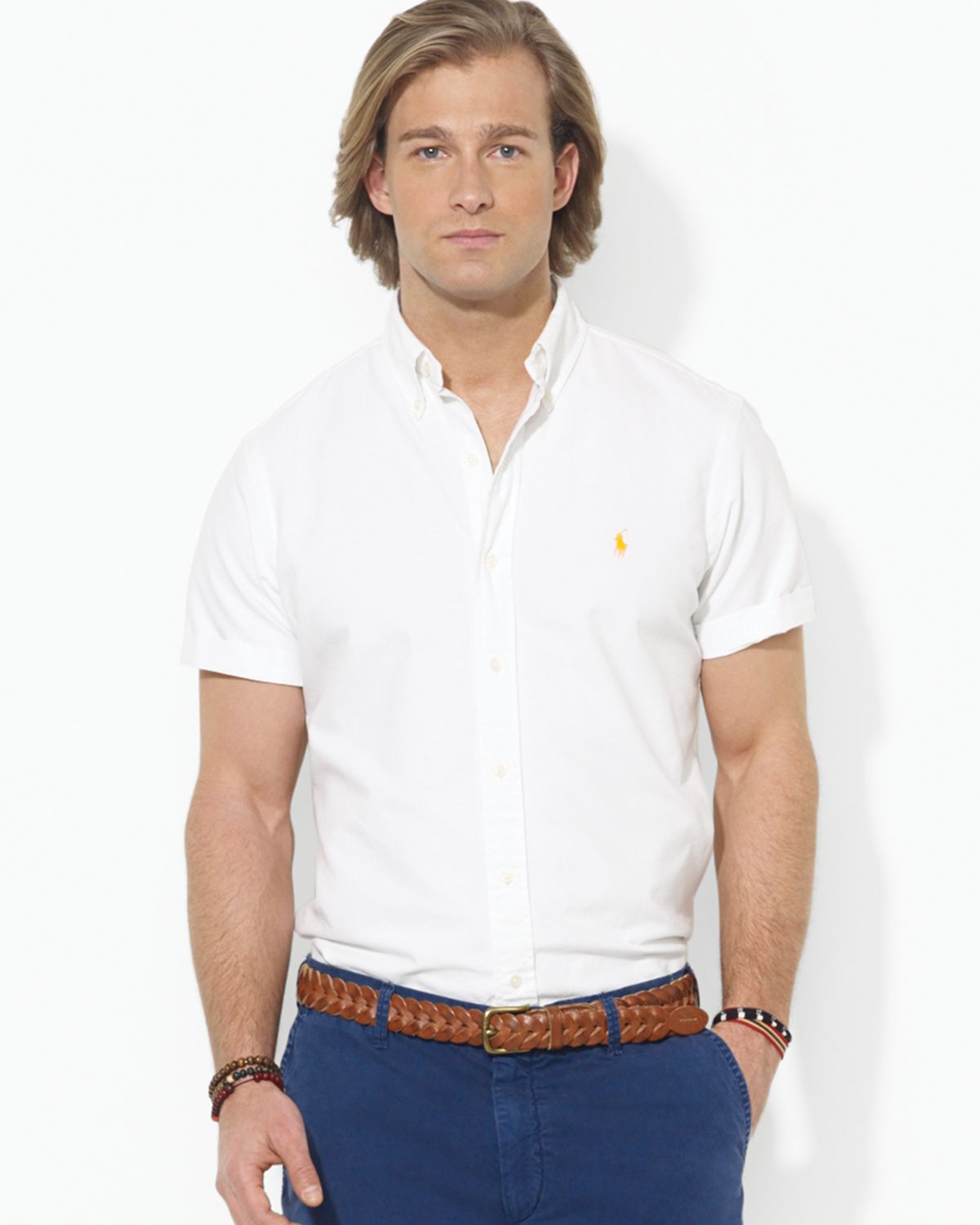 Lyst - Ralph Lauren Polo Short Sleeve Oxford Button Down Shirt