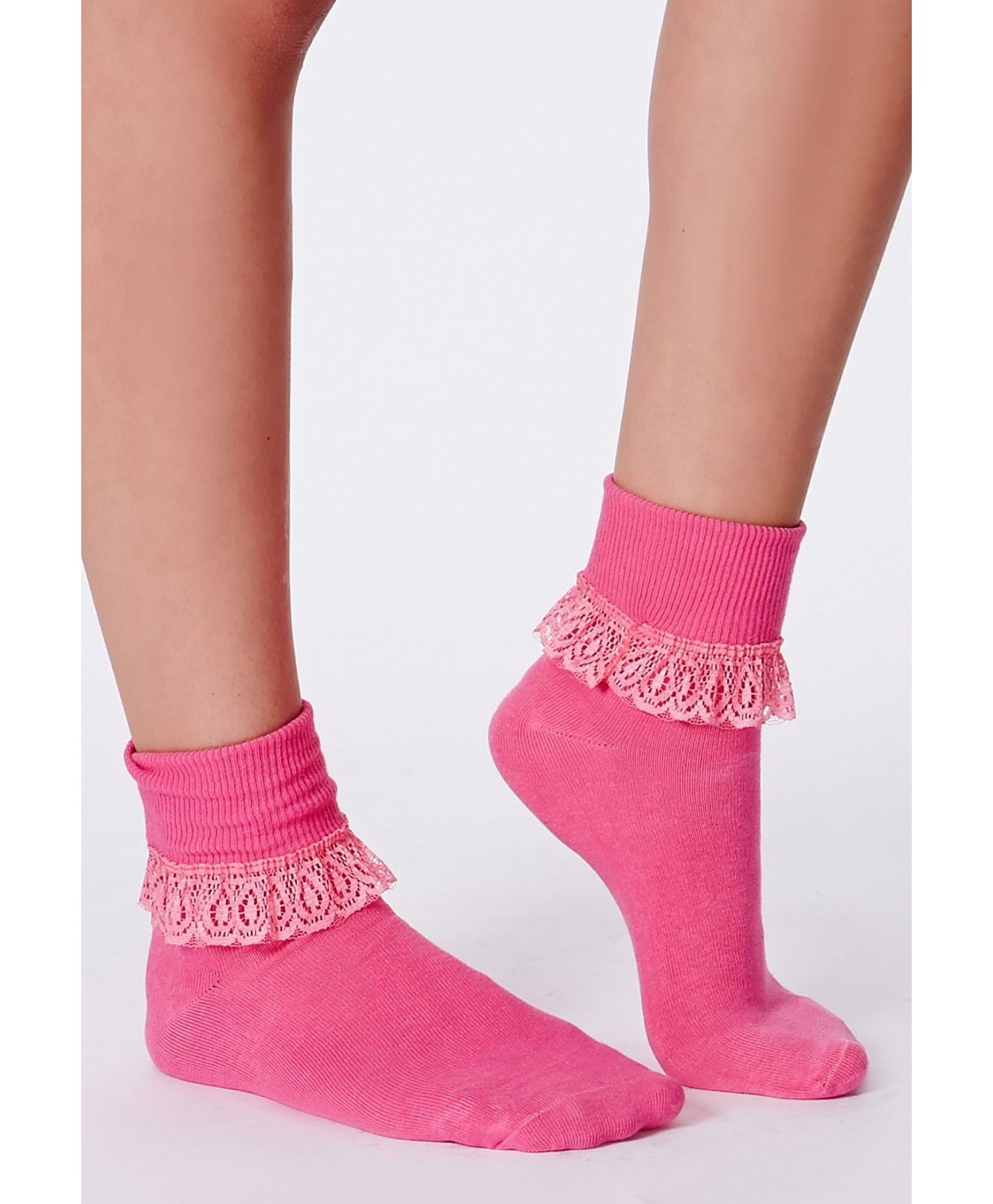 Missguided Marotta Pink Lace Frill Ankle Socks in Pink | Lyst