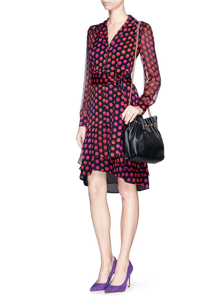 Diane Von Furstenberg Catherine Two Polka Dot Silk Chiffon Wrap Gallery