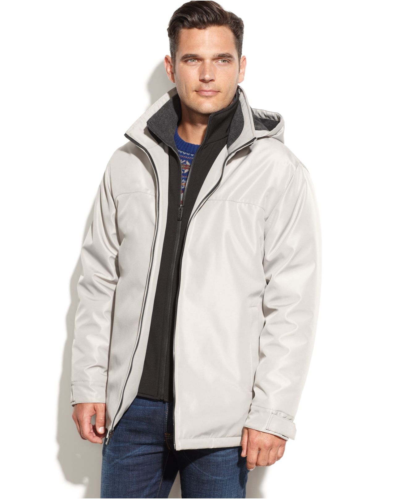 Download Weatherproof Ultra Tech Hooded Jacket With Bib in White ...