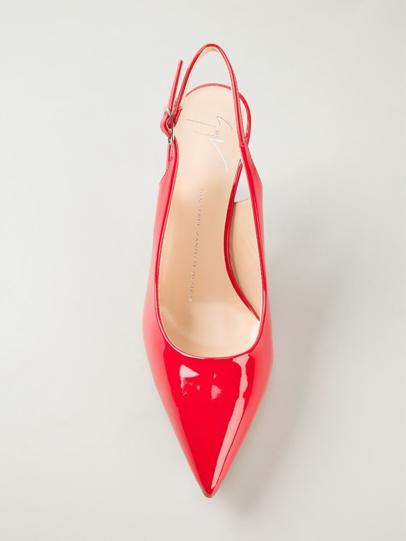 red slingback pumps