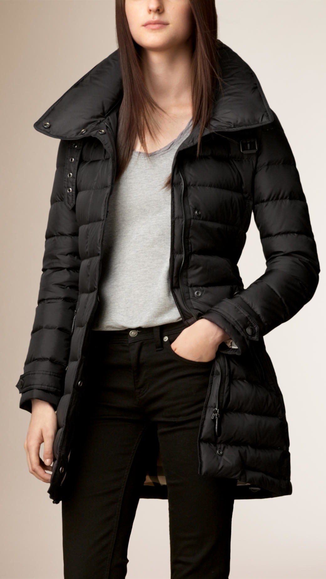 Burberry Down-filled Puffer Coat in Black | Lyst