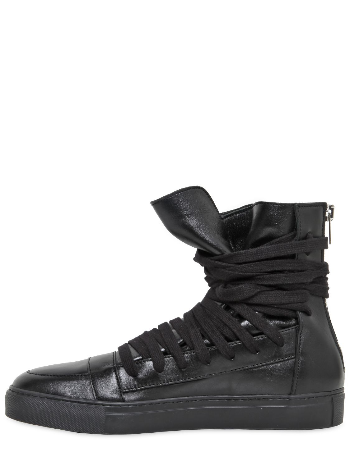 Lyst - Kris Van Assche Leather High Top Sneakers in Black for Men