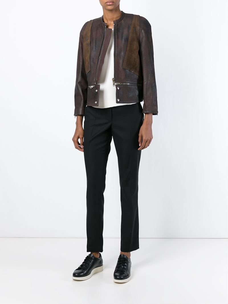 Golden Goose Deluxe Brand Wool Lined Leather Jacket In Brown Lyst Gallery