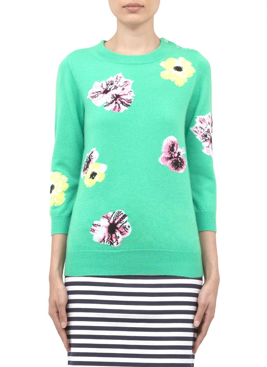 cashmere floral sweater