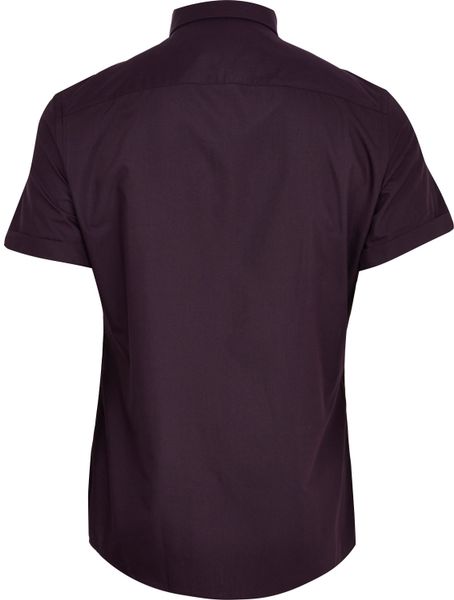 River Island Dark Purple Short Sleeve Shirt in Purple for Men | Lyst