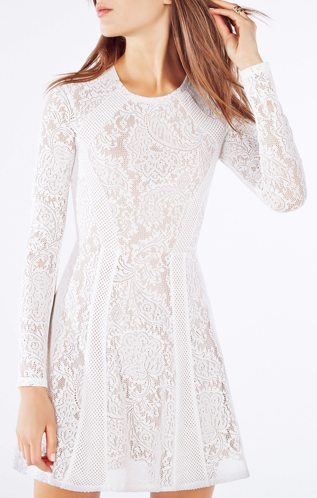 Bcbgmaxazria Baylie Paisley Lace Dress In White Lyst Gallery
