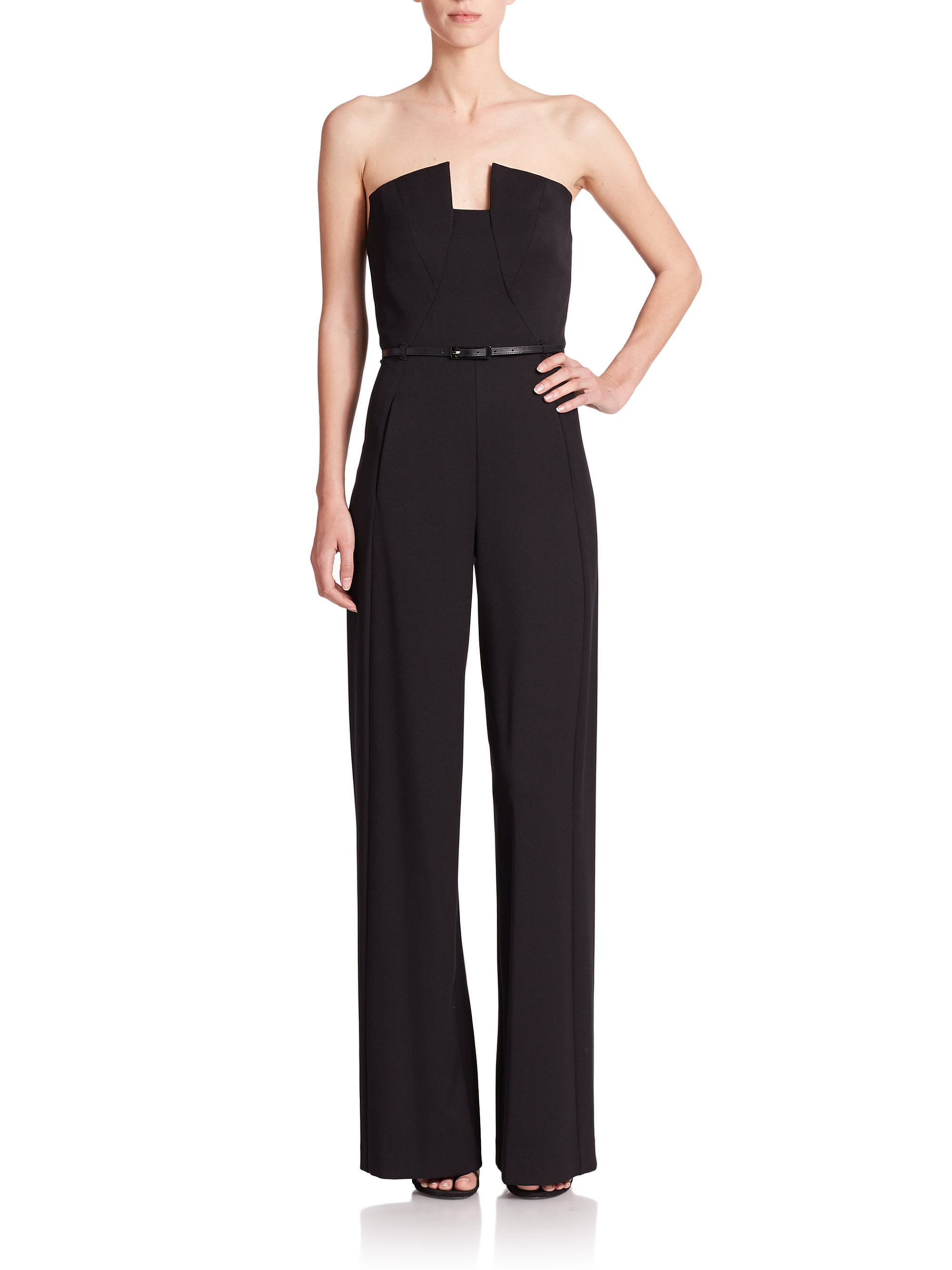 Lyst - Black Halo Lena Strapless Jumpsuit in Black