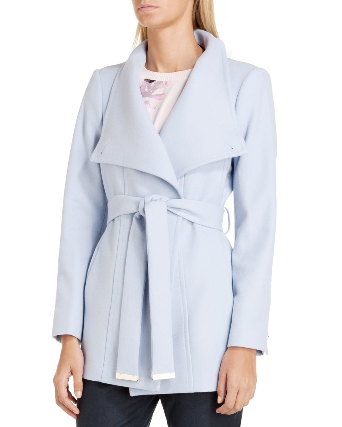 Ted baker Paria Short Wrap Coat in Blue Lyst