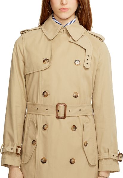 Polo Ralph Lauren Slim-Fit Cotton Trench Coat in Beige (Tan) | Lyst