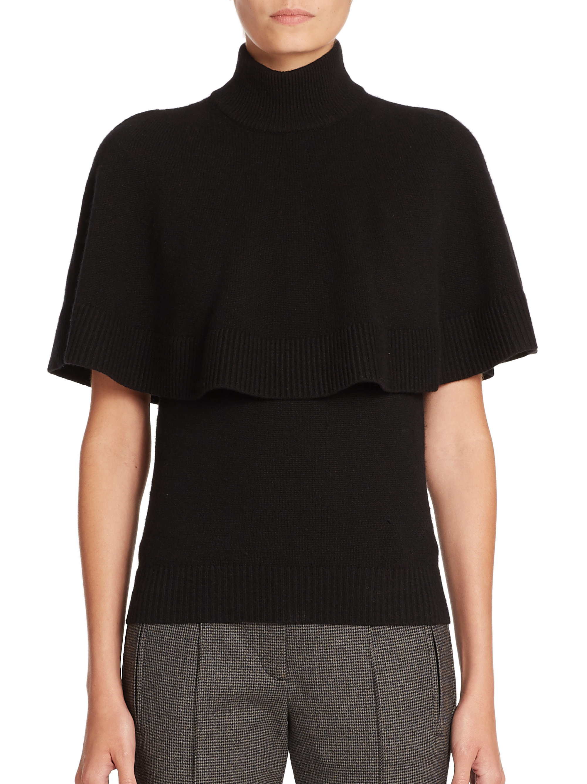 Lyst Michael Kors Cashmere Cape Sweater in Black