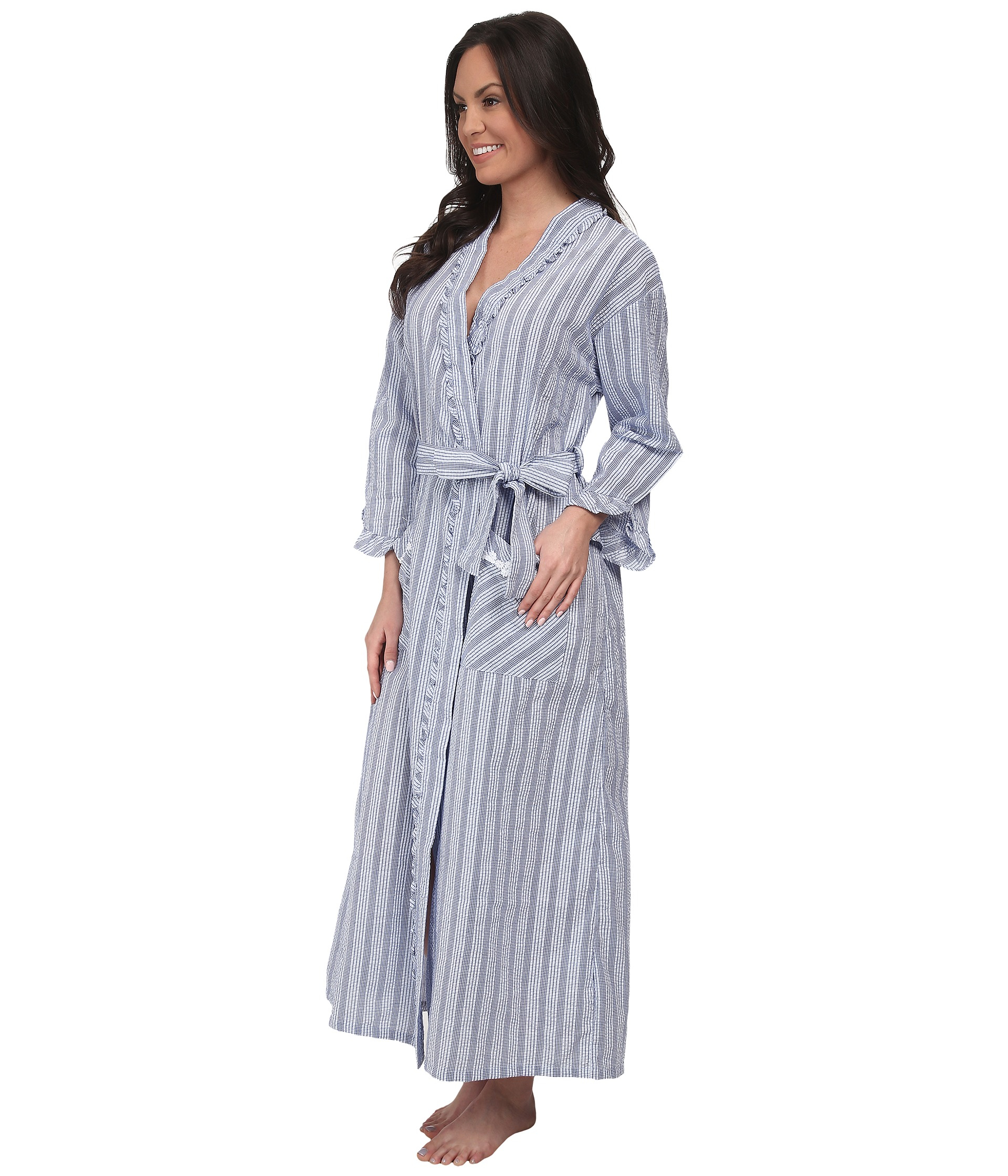 Eileen west Summer Days Ballet Wrap Robe in Blue | Lyst