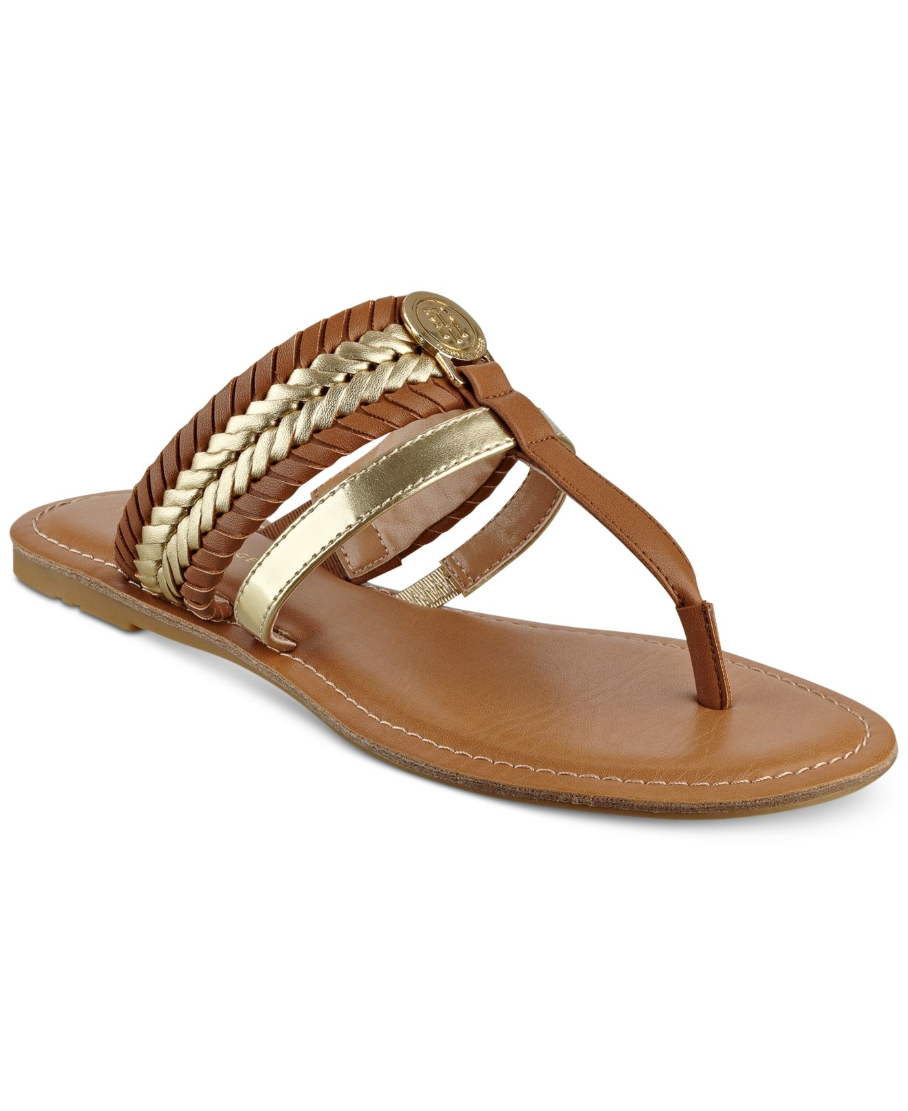 Lyst - Tommy Hilfiger Lady Flat Thong Sandals in Brown