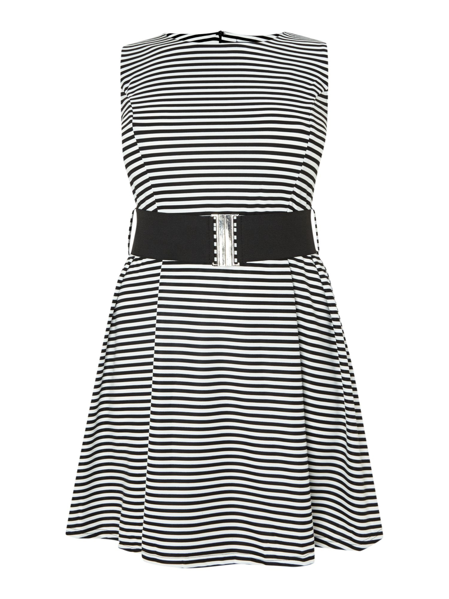 Samya Horizontal Striped Skater Dress in White (Black/White) | Lyst