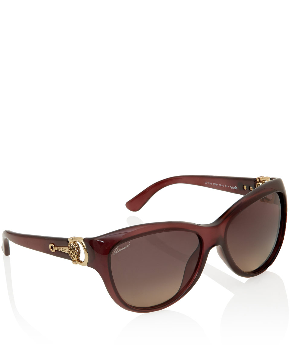 Lyst - Gucci Stirrup Sunglasses in Brown