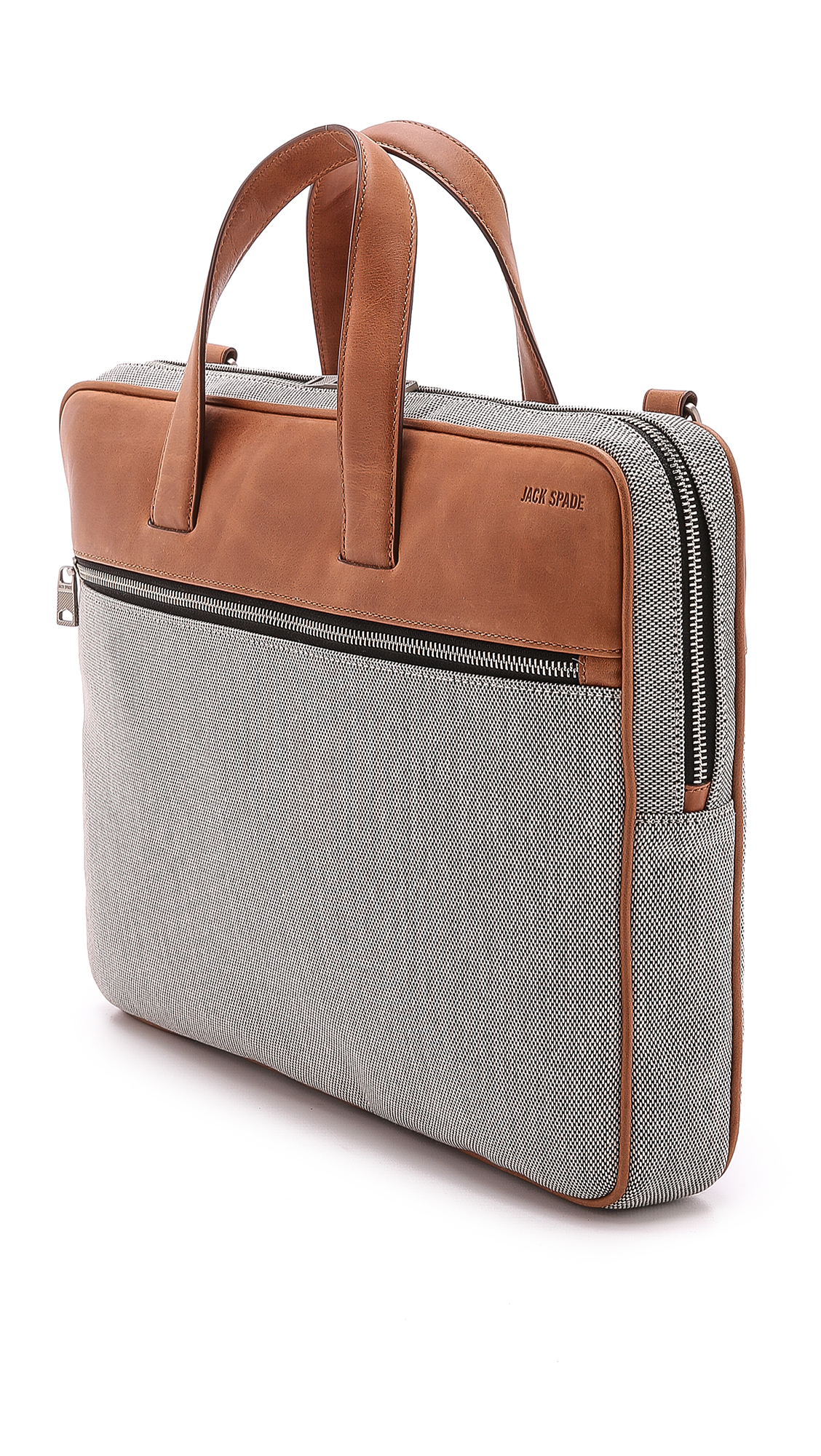 Jack Spade Oxford Leather Bartlett Briefcase in Gray for Men (Grey) Lyst