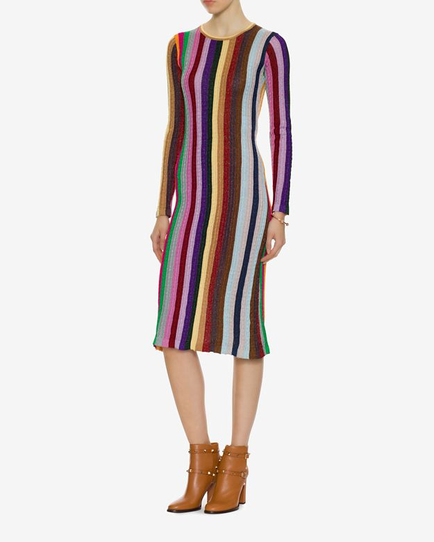 Marco De Vincenzo Striped Knit Dress Lyst Gallery