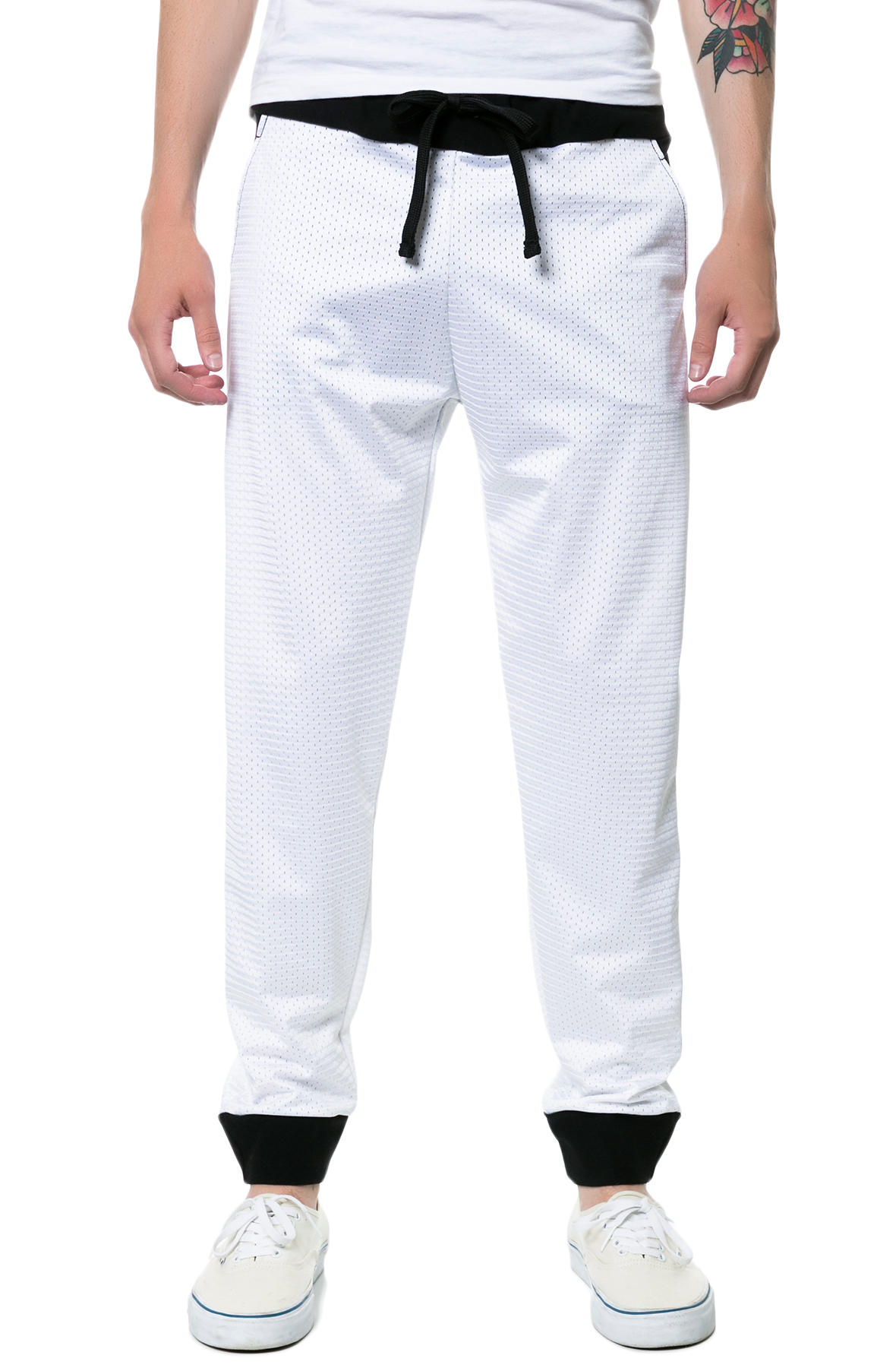 Gag Threads White Athletic Mesh Joggers - Three Pockets in White for ...