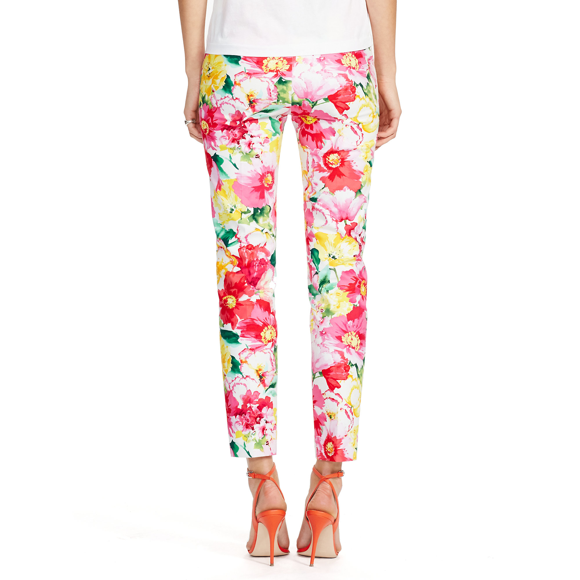 Lyst - Polo Ralph Lauren Floral-print Skinny Pant in Pink