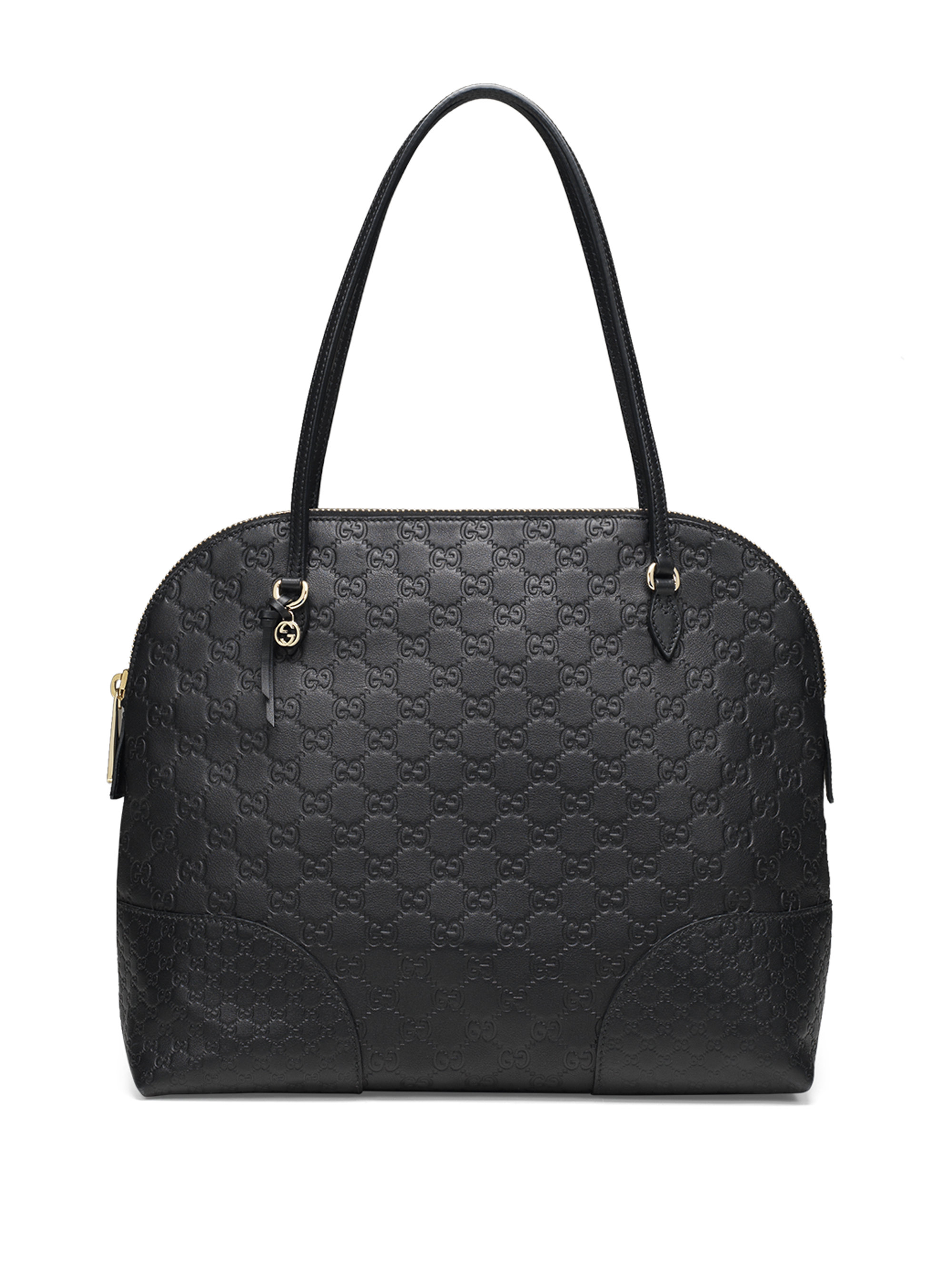 Lyst - Gucci Bree Ssima Leather Shoulder Bag in Black