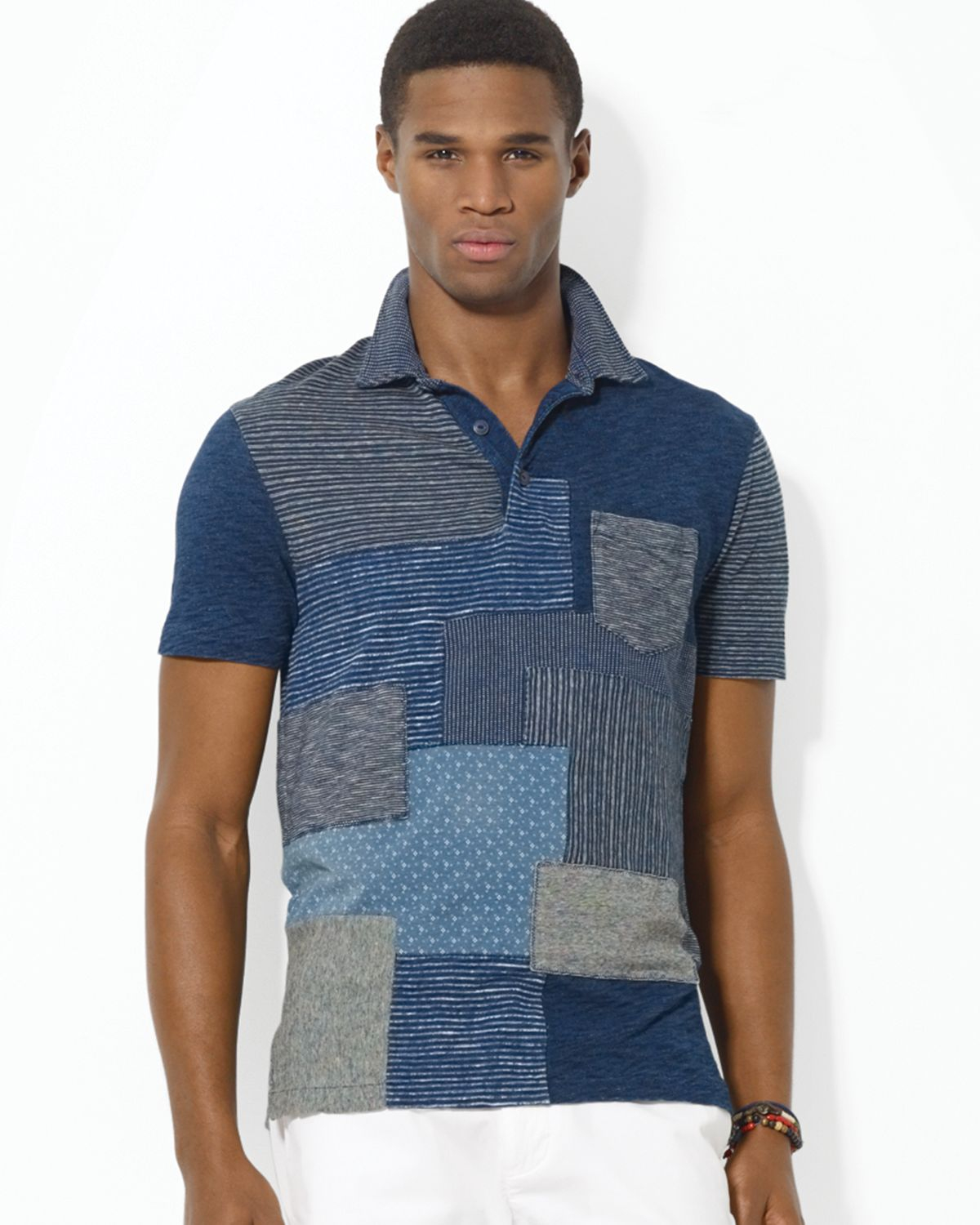 indigo blue polo shirt