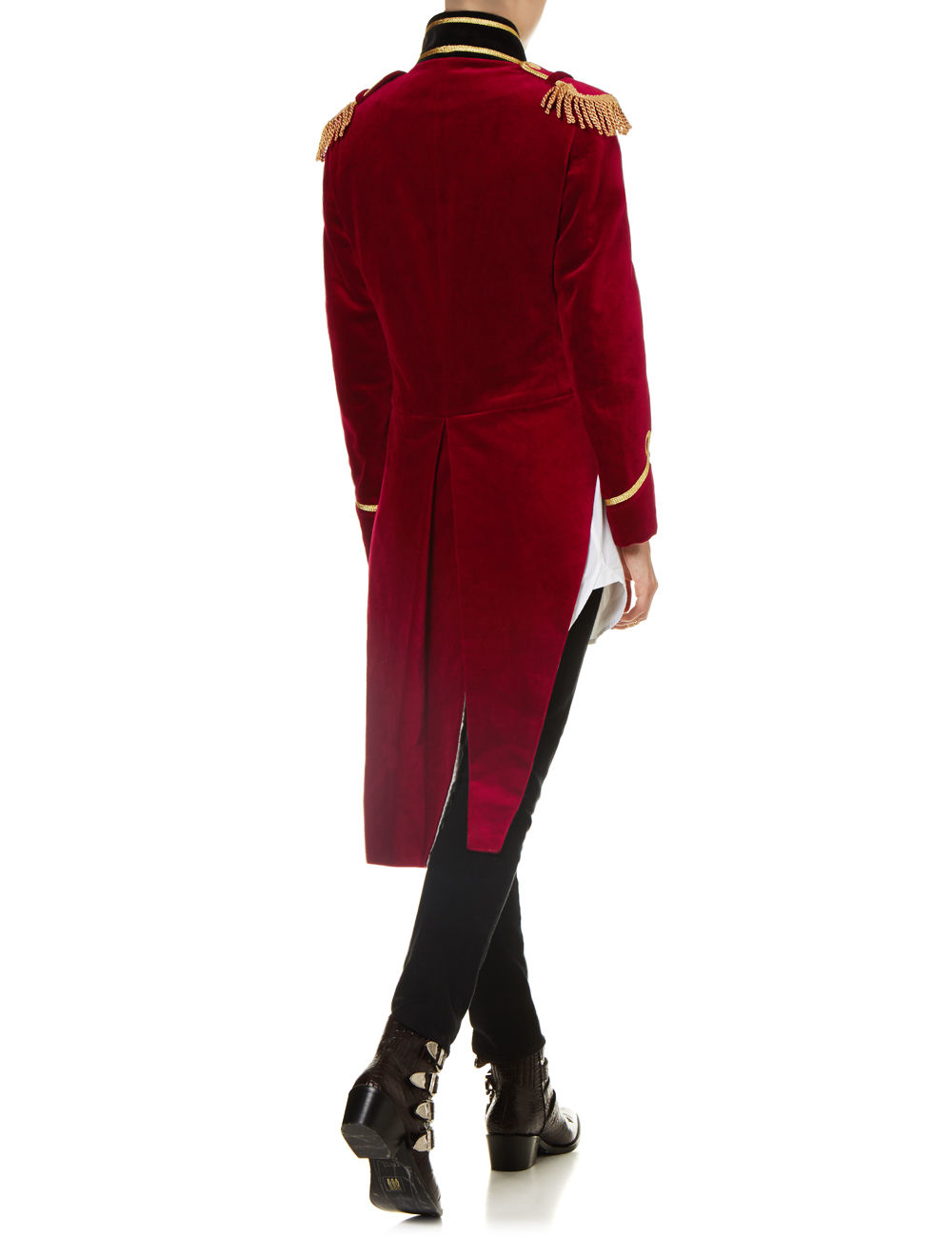 Pinky laing Burgundy Velvet Military Tailcoat Jacket in Red Lyst
