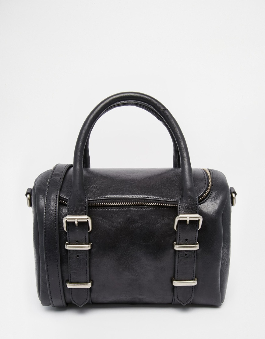 Lyst - Urbancode Leather Barrel Bag in Black