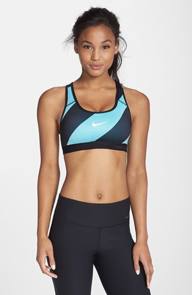 Nike 'pro Classic' Dri-fit Padded Sports Bra in Blue | Lyst