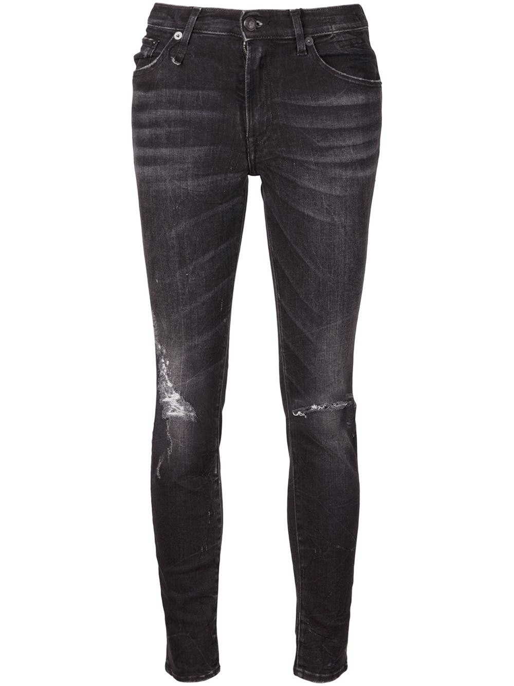 Lyst - R13 Distressed High Rise Jeans in Black